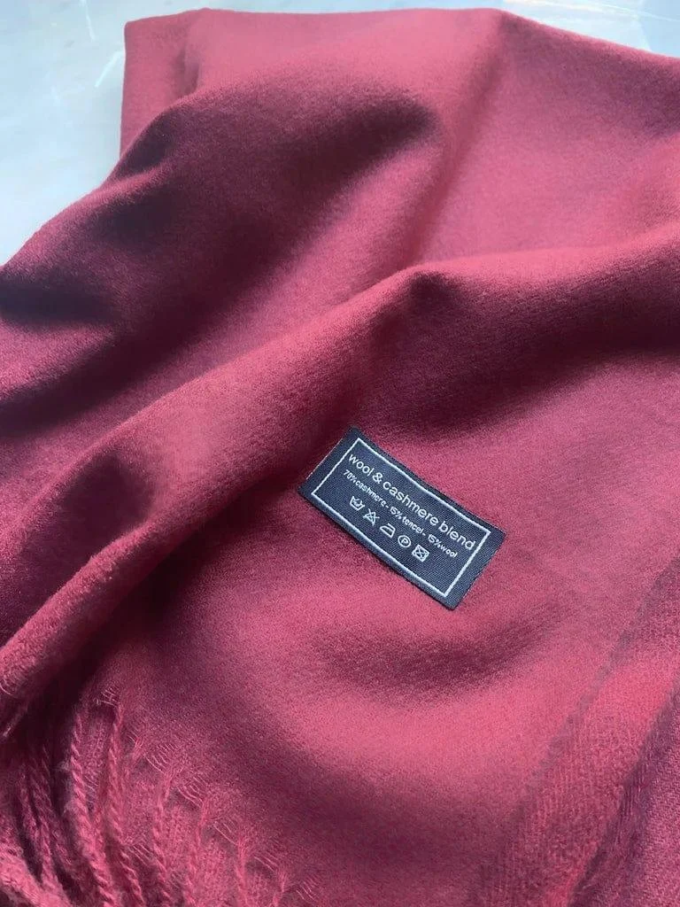 Andcopenhagen Basics-- 70 % Cashmere Tørklæde - Bordeaux - Yana - Billede 2