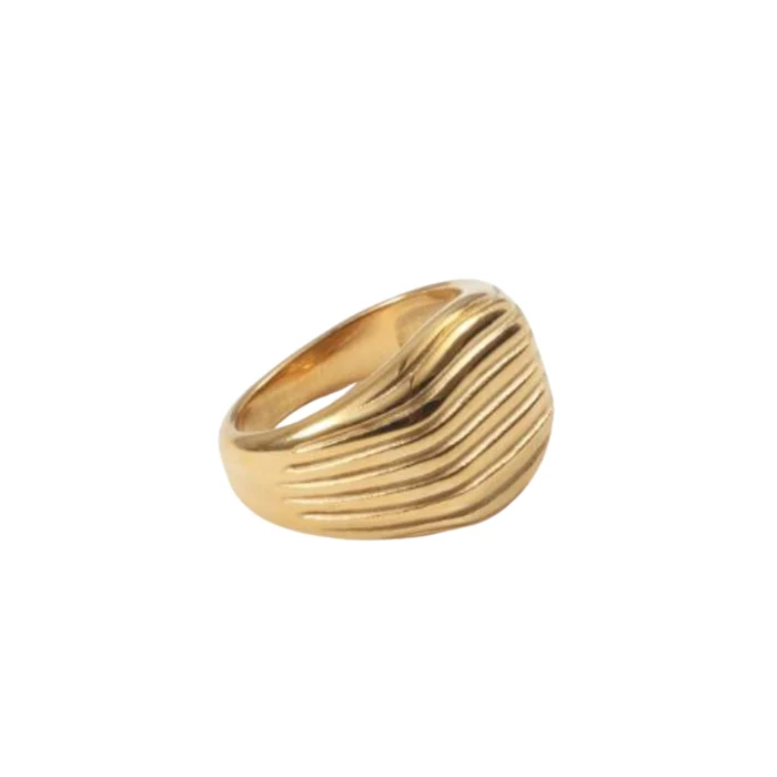 BAY by Aqua Dulce Signes Lines ring – forgyldt sølv