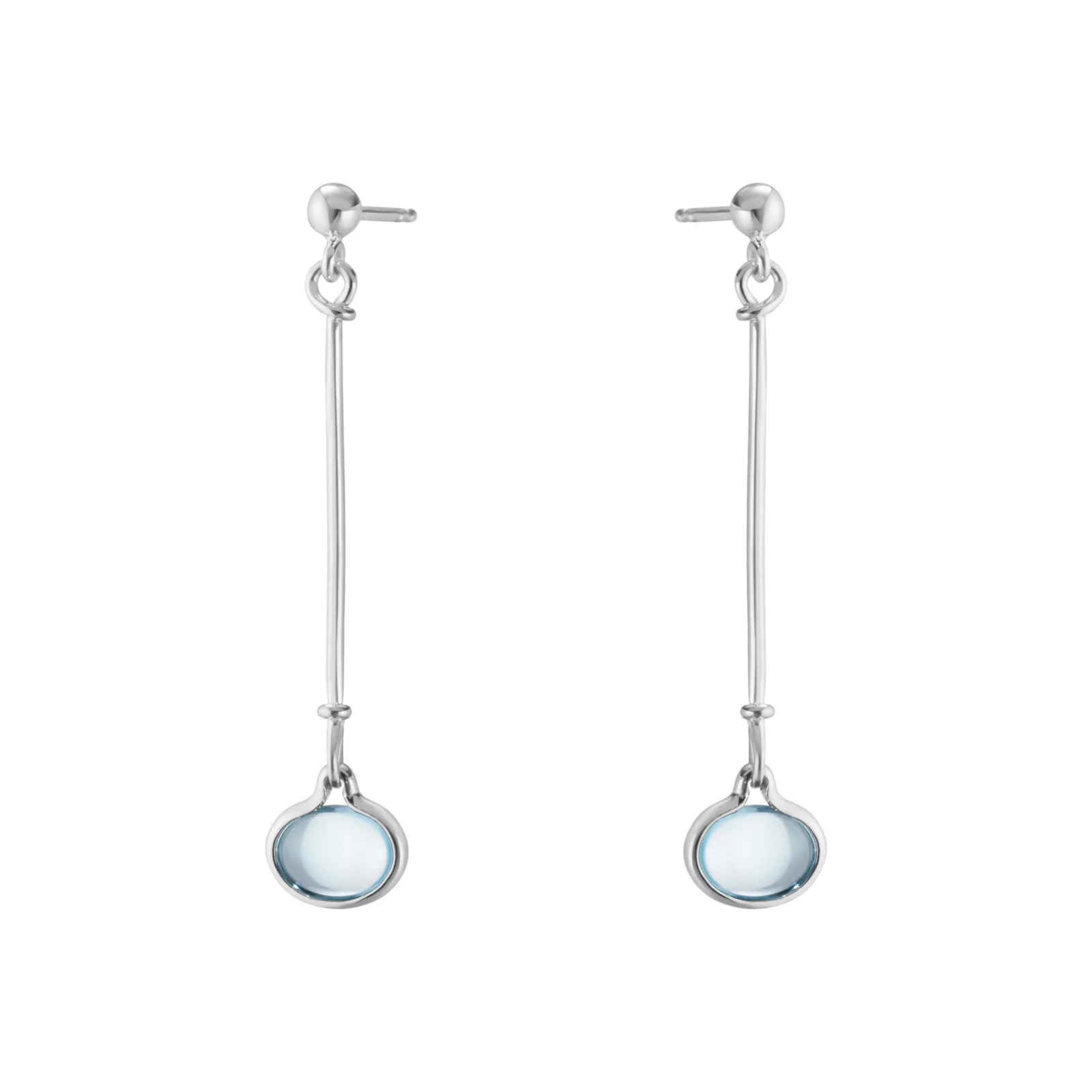 Georg Jensen Torun stor ørering m. Blå Topas – Sølv