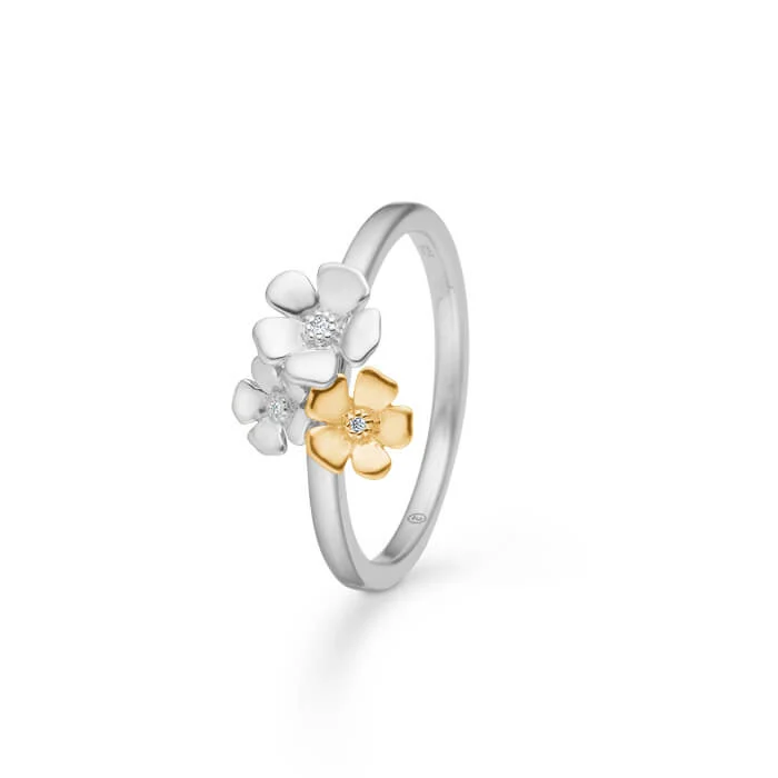 Mads Z Fleur ring – sølv og guld – 0,12 ct