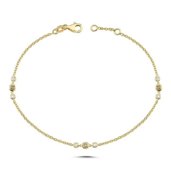 Nuran Champagnearmbånd – guld – 0,09 ct