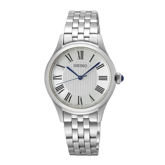SEIKO CLASSIC – Dameur i rustfrit stål m. hvid skive 30mm