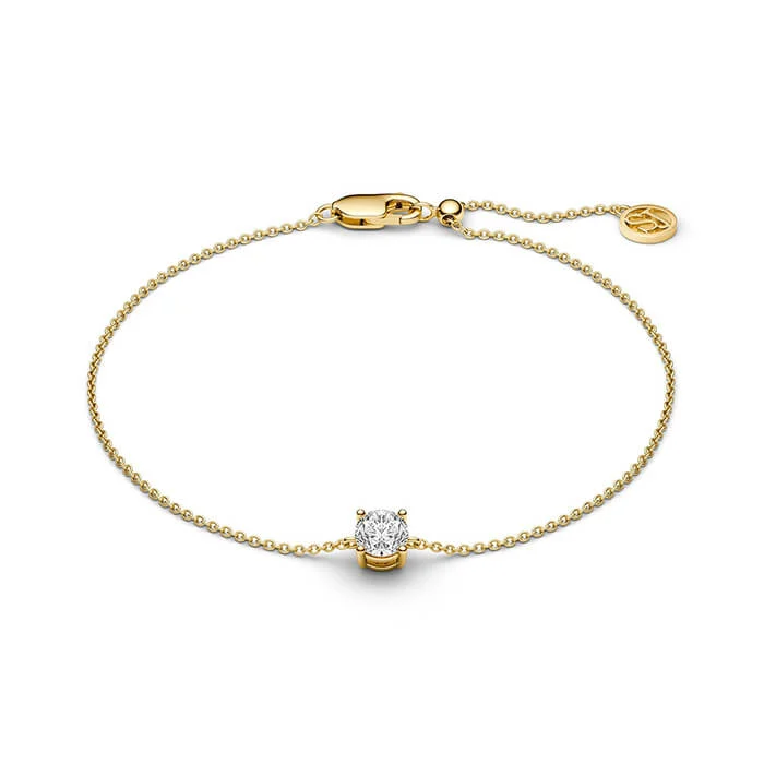 Sif Jacobs Princess Uno armbånd – forgyldt sølv – hvid zirkon