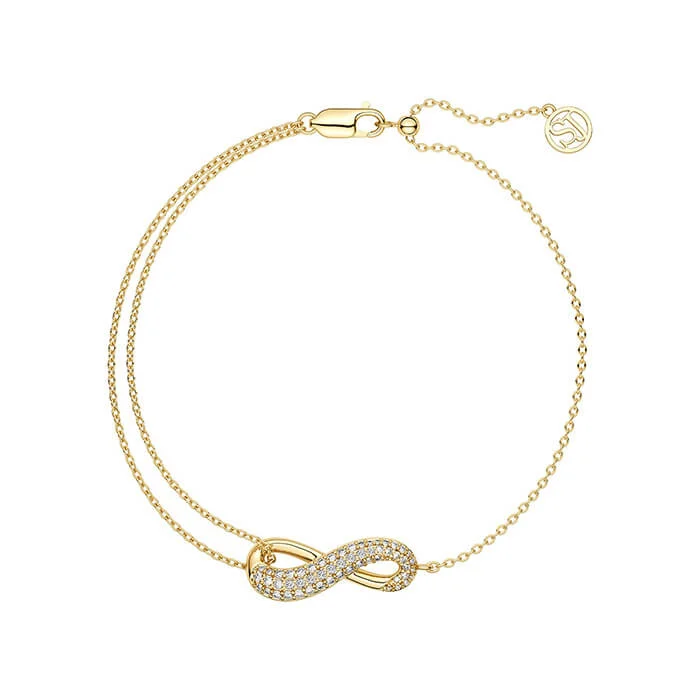 Sif Jakobs Infinito armbånd – forgyldt sølv – hvide zirkoner