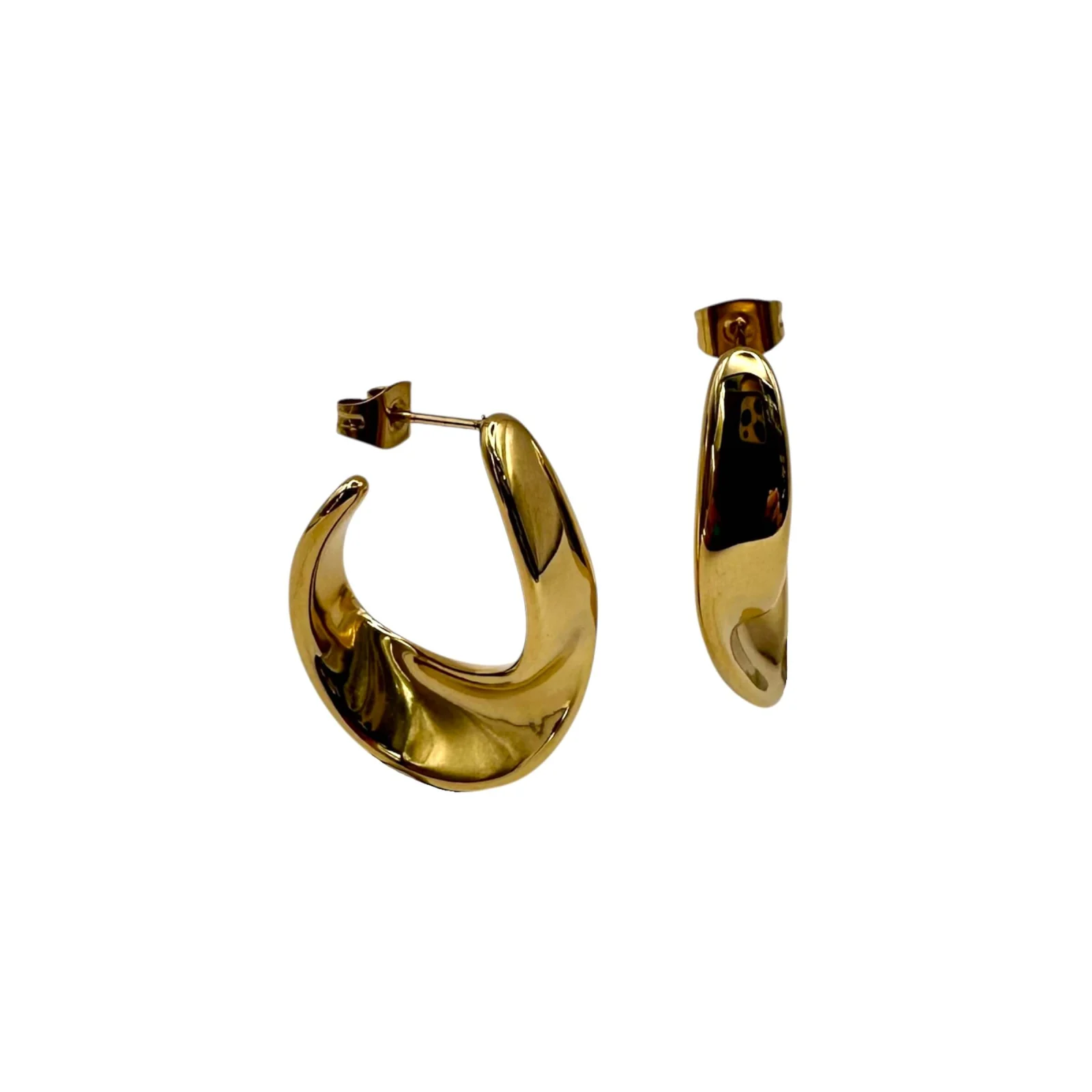 STÅL – Creoler ovale med et twist 30x22mm – PVD